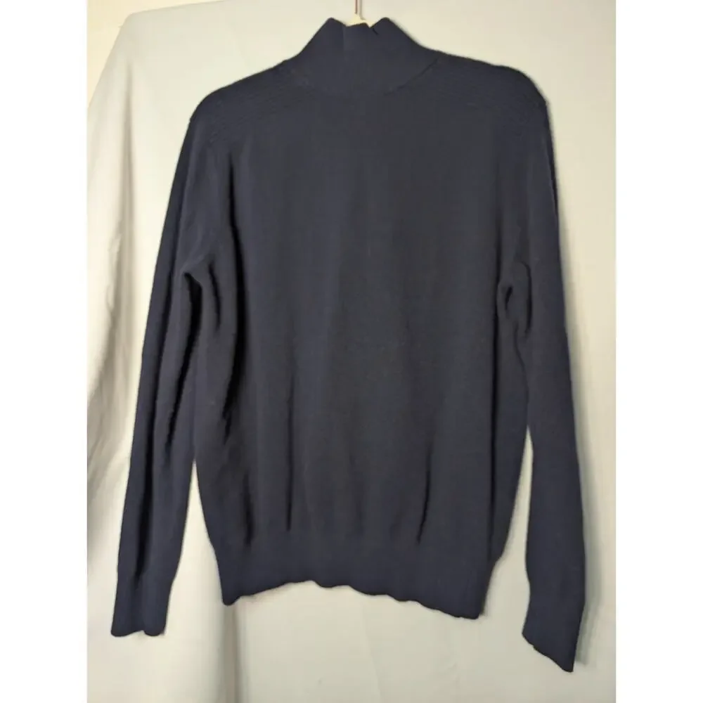 Banana Republic Merino Wool Navy Men's Ribbed Sweater Lightweight L (644)